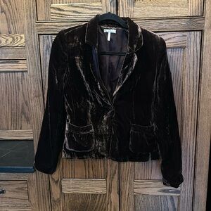 Metro 7 Velvet Chocolate Brown Blazer Jacket Women's Size 2